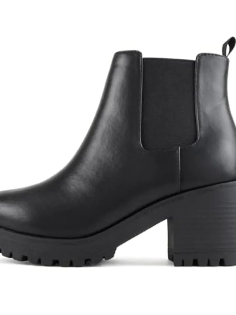 Soda Jaber Ankle Bootie with Lug Sole and Chunky Heel